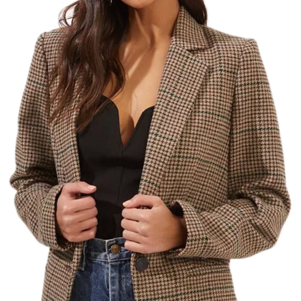 ASTR the Label Harlow Houndstooth Blazer Small
